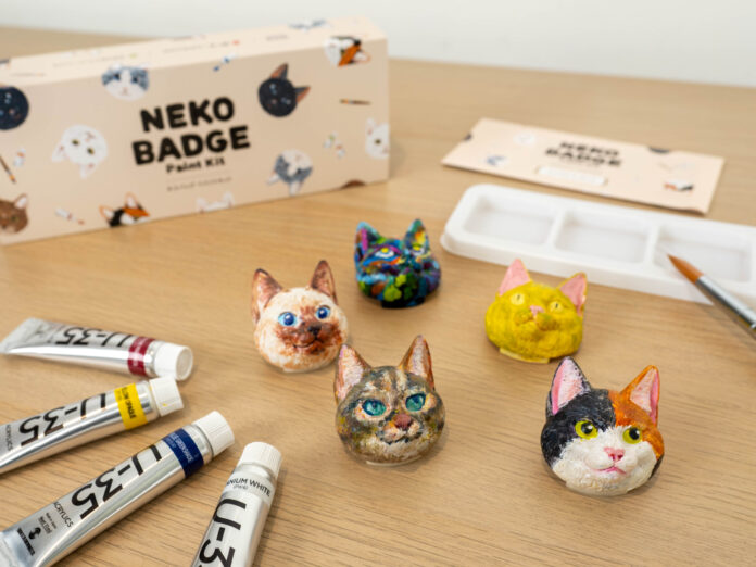 【自分だけの猫が作れる】海洋堂の猫フィギュアを自由に着彩「ネコバッジ ペイントキット」発売！のメイン画像