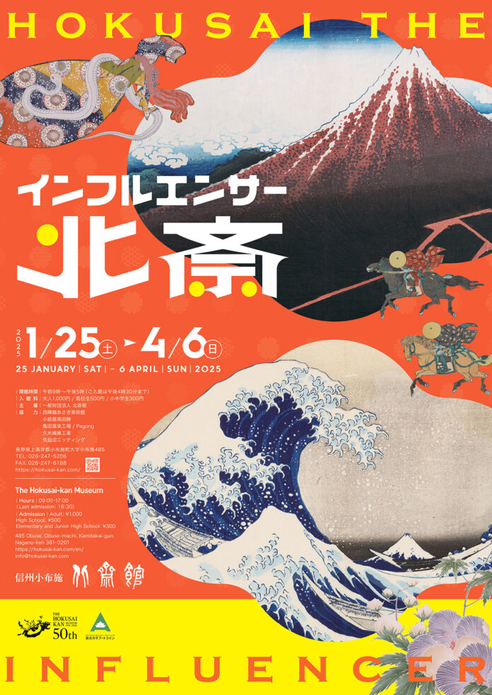 【北斎館】多くのものに影響を与えながら現代まで生き続ける北斎作品の魅力に迫る企画展「インフルエンサー　北斎」１月２５日（土）より４月６日（日）まで開催のメイン画像