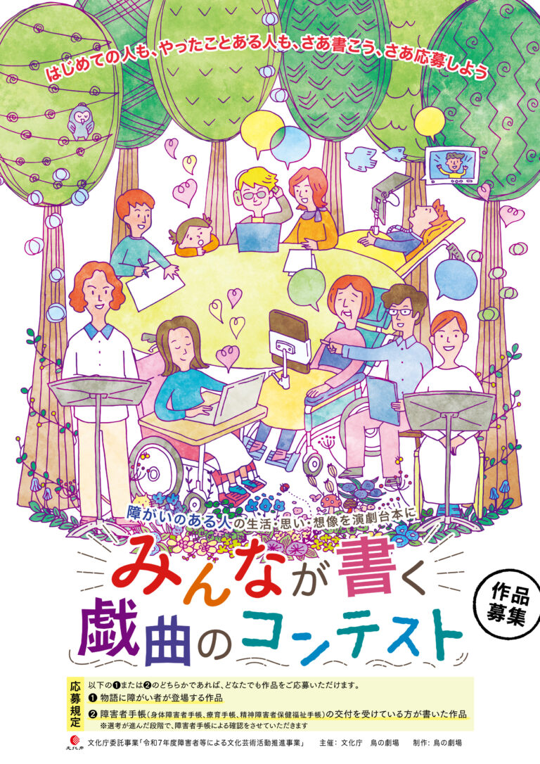 「みんなが書く戯曲のコンテスト　障がいのある人の生活・思い・想像を演劇台本に」作品募集！のメイン画像