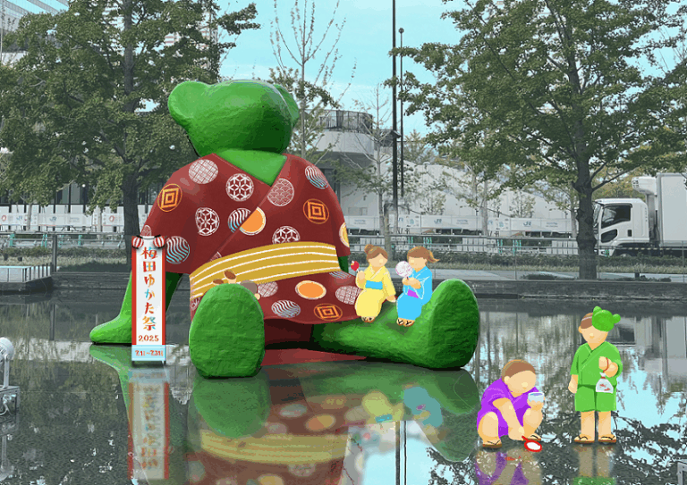 第12回「梅田ゆかた祭2025」開催にあわせて梅田のシンボル「テッド・イベール」が浴衣姿でお出迎え！のメイン画像