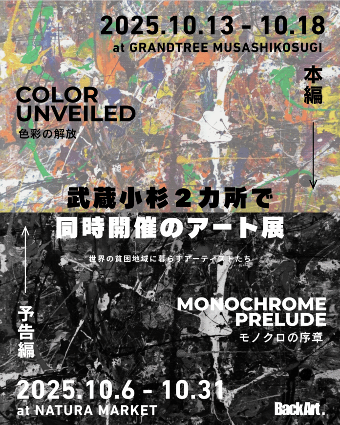 【神奈川・武蔵小杉で2会場同時開催】世界の貧困地域に暮らすアーティストたちが描く「モノクロから彩りある世界へ」BackArt. 展覧会を10月6日より開催のメイン画像