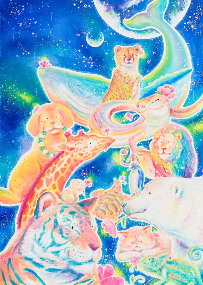 4月26日より東京都にて開催、 富田紋香 個展『愛と宇宙の狭間』　 無償の愛を象徴する動物と宇宙をテーマに癒しと安らぎを描くのメイン画像