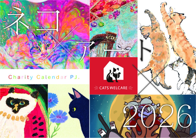 2026年は、365日まるごと “保護ねこ支援” に！猫作家6名がコラボしたチャリティーカレンダー「特典セット」ご予約、好評受付中！のメイン画像