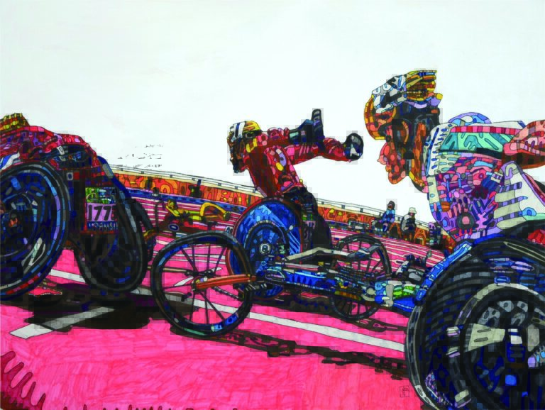 「パラスポーツ」をテーマにした、障害者アーティストの絵画作品　『アート村作品展 ～頑張れ、頑張れ、みんな頑張れ！～』　東京・南青山にて9月3日より開催のメイン画像