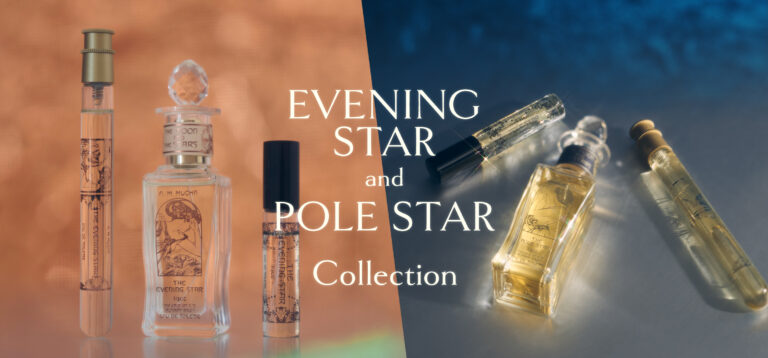 【MUCHA(ミュシャ)】人気フレグランス「宵の明星」と「北極星」のボトルデザインがリニューアル！ミュシャによる最後の装飾パネルシリーズ『月と星』をモチーフに、煌めく線画で仕上げた新デザインが登場のメイン画像