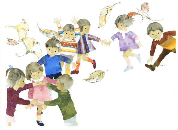 【11/13（土）開講】一人息子が語る、いわさきちひろ作品の魅力と母の姿【NHKカルチャーオンライン講座】のサブ画像3_いわさきちひろ 「ロンドン橋がおちる」 1966年