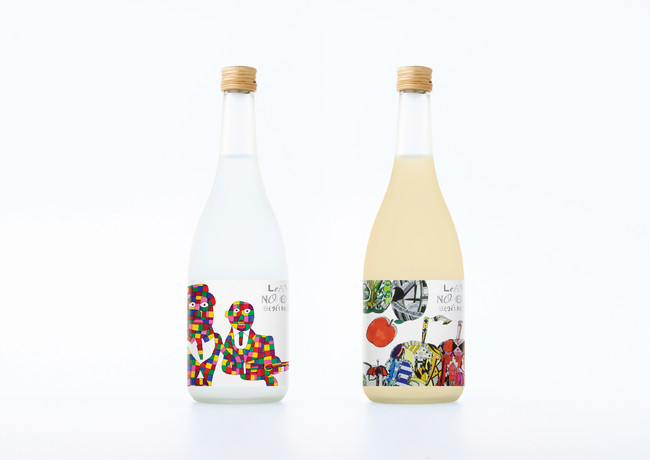 アーティストが生み出す「芸術」と蔵人が造り出す「酒」が融合。やまなみ工房×楯の川酒造「Leave No One Behind」10/12いよいよ販売開始のサブ画像3_左・楯野川 純米大吟醸 × 田村拓也　右・子宝 りんご × 神山亜津美