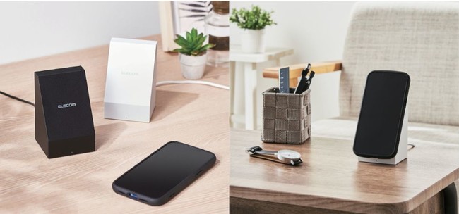 生活感を感じさせない、インテリアのようなワイヤレス充電器白・黒のモノトーンカラーで新発売のサブ画像1