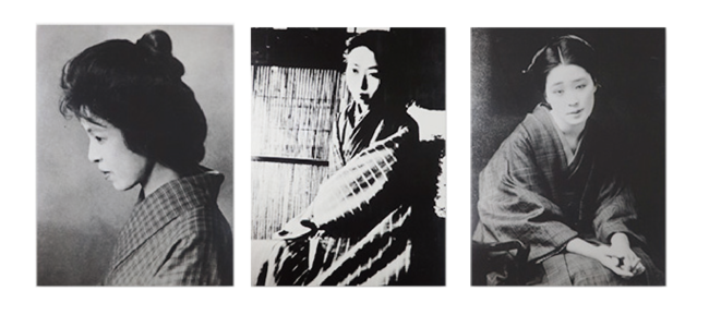 大正ロマン 竹久夢二の世界のサブ画像7_夢二の人生に大きな影響を与えた３人の女性。左より、たまき、彦乃、お葉。「黒船屋」のモデルは彦乃だと言われています。