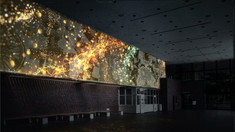 一旗プロデュース「とよたまちなか芸術祭 豊田市民文化会館大壁画プロジェクションマッピング」を開催。横28m×縦4mの綴錦織の大壁画に幻想的なプロジェクションマッピング。のメイン画像