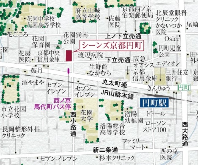 分譲マンション初!日々の暮らしを彩るアートのサブスクリプションサービス　株式会社「Casie」と提携　　のサブ画像8_シーンズ京都円町　現地地図