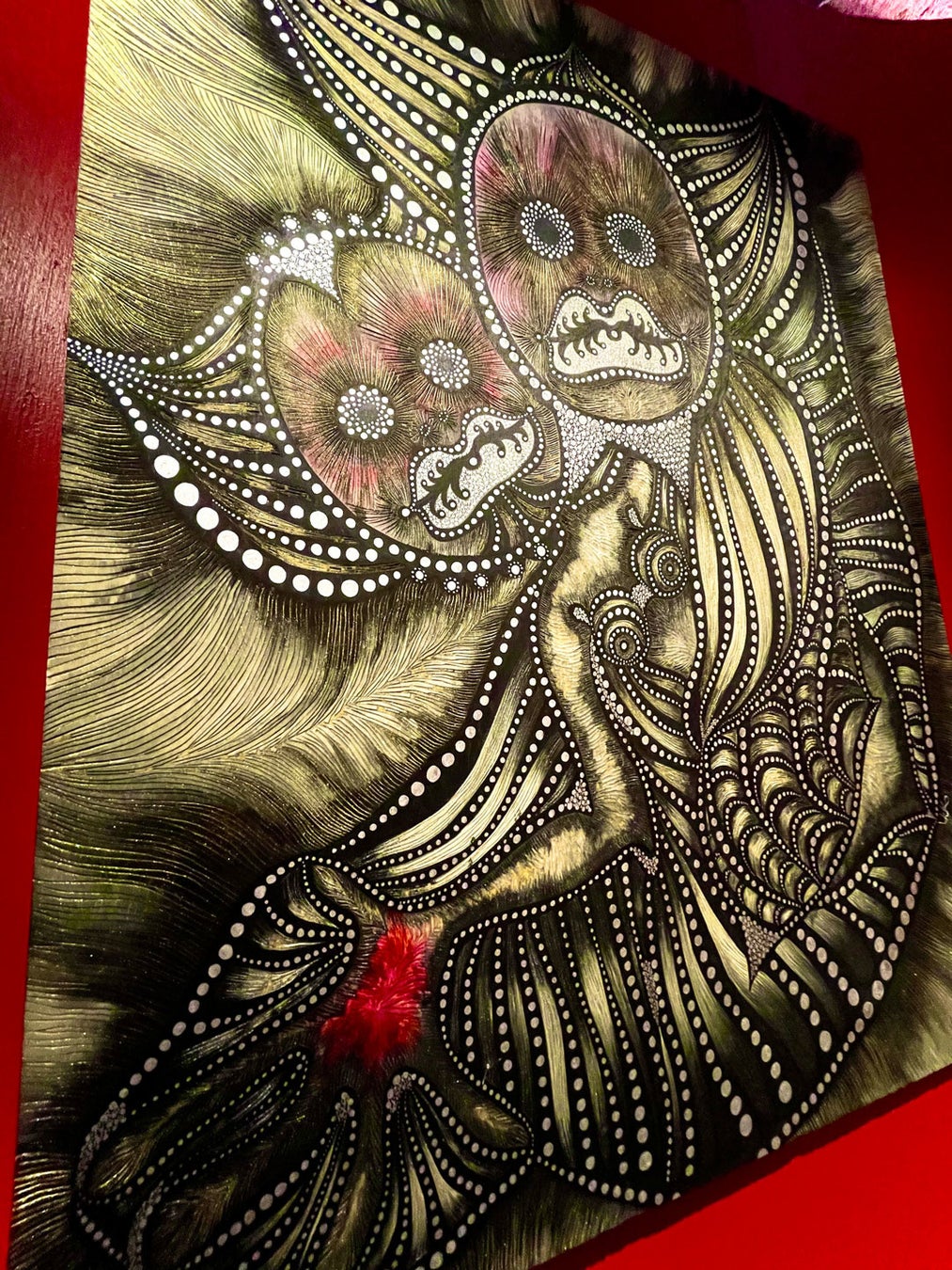 現代アート「心の脳を震わす！眠れる原始の感性に迫る二人展」溝渕ゆう子 x SHOGEN【Neo-Primitive《ネオ・プリミティヴ》】6月29日(水) スタート!のサブ画像3_《秩序-こうもり男とこうもり女》(C)溝渕ゆう子