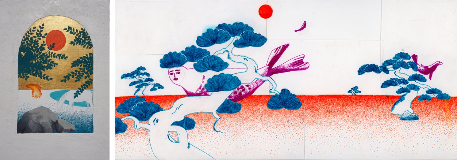 萬福寺アーティストインレジデンス香福廊、第5期滞在アーティストを迎え、4人展「『YU・I・SHI・N』と和多志」を開催！のサブ画像4_Natsumi Sumita「Balance」「Habitat, Deep in the sky　生息地、空深く」　