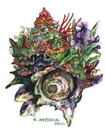 アート作品の展示販売から店内の装飾まで／マツダケンのアート作品を全館で展開のサブ画像1_「栄螺」（タテ１８０×ヨコ１４０mm）