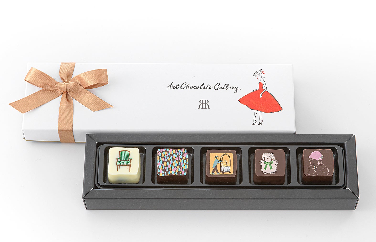 イラストレーター・デザイナーとコラボレートしたファッショナブルなチョコレートが新登場。バレンタイン商品「Valentine Collection 2023」のサブ画像3_② 「アートショコラギャラリー5個」