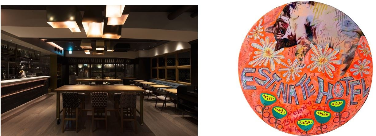 沖縄出身の実力派アーティスト「ASUKA」がライフスタイルホテル「ESTINATE HOTEL 那覇」にて個展開催のサブ画像2_(画像左：会場となるESTINATE LOUNGE 那覇、画像右：展示予定作品）
