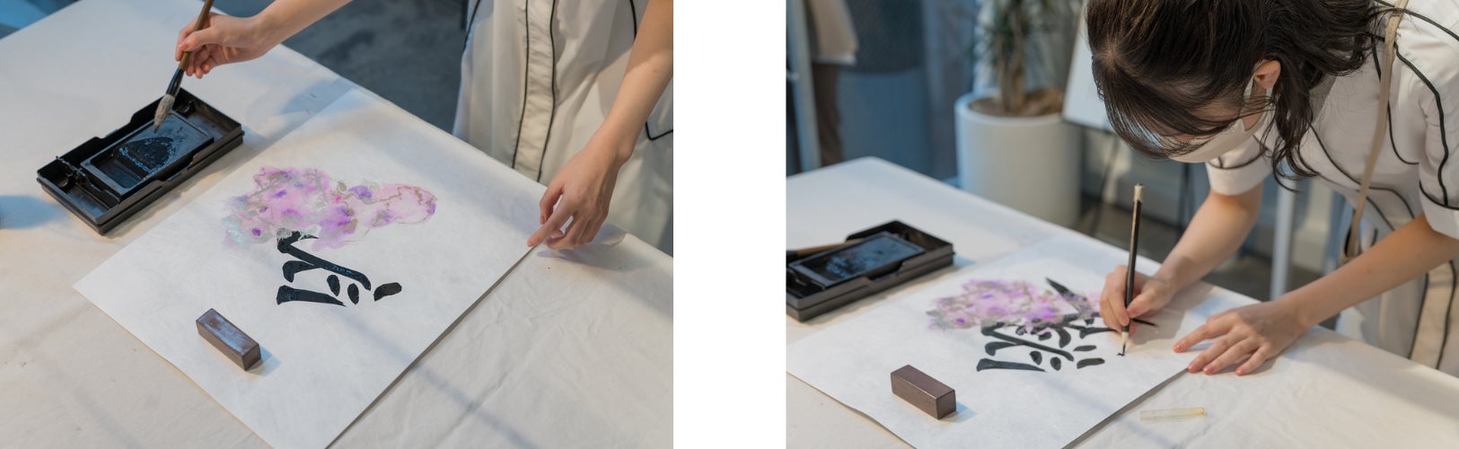 STU48 今村美月 個展「私の頭の中」が連日大盛況にて出展全作品が完売。SILENT SIREN 山内あいなとのコラボレーション創作で唯一無二のアート作品も誕生！のサブ画像5_筆入れから仕上げの署名をする緊張の瞬間