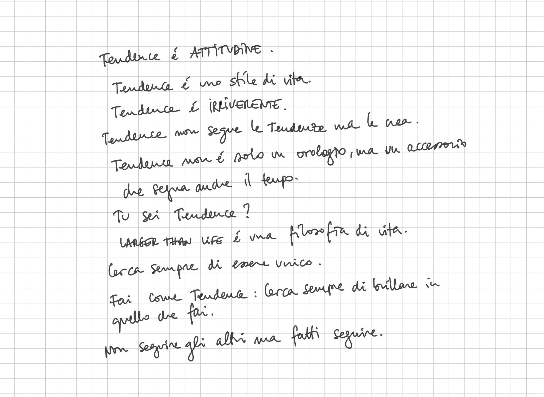スイスの腕時計ブランド「Tendence (テンデンス)」は、グラフィティデザインが印象的な新作『Gulliver ATTITUDE(ガリバーアティチュード)』を2色、10月21日(金)に発売します！のサブ画像4_創設者の手書きメモ