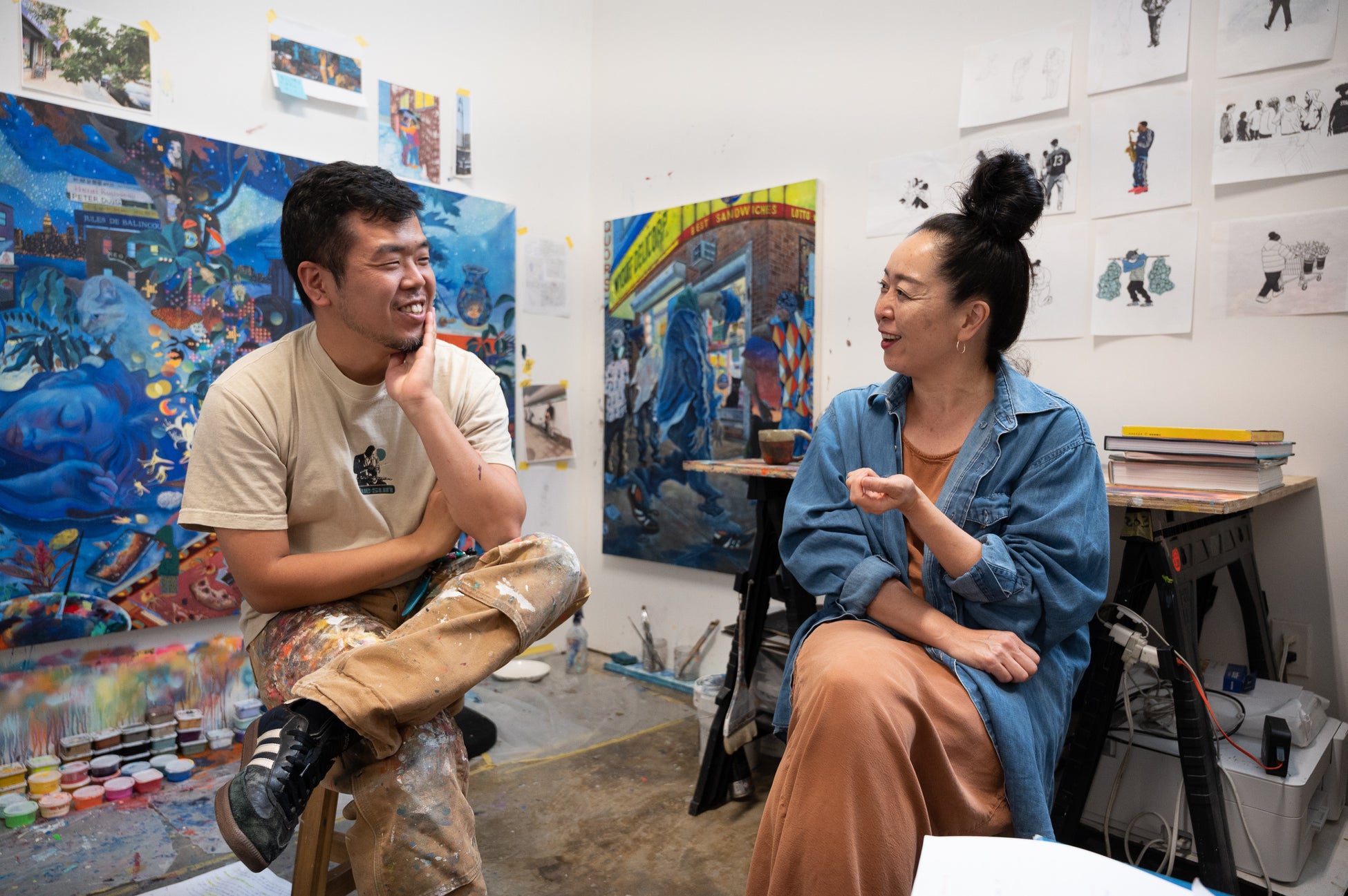 【OIL by 美術手帖】アーティストの対談連載企画「DIALOGUE for ART」。第9弾はNYを拠点に活躍する岡安秀士とShino Takedaのサブ画像3_撮影＝GION