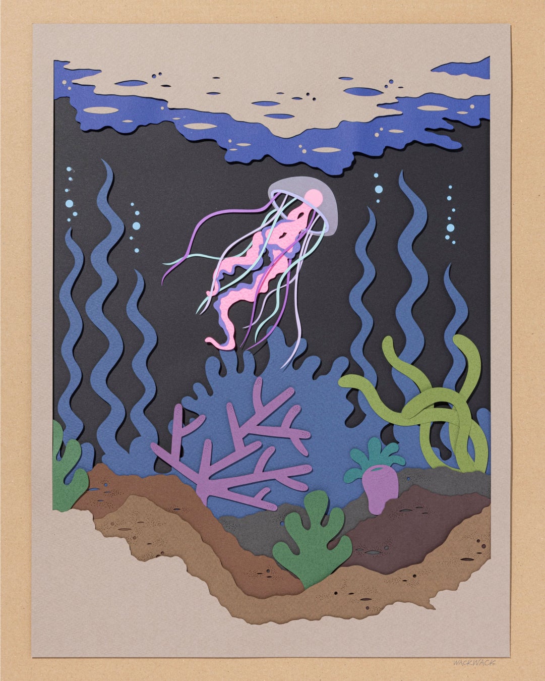 【OIL by 美術手帖ギャラリー】アーティストwackwackの個展「TRIPPING OUT」を11月3日（木）より開催。ストリートカルチャーから生まれた切り絵の新作約50点を発表。のサブ画像2_Jellyfish（2022）