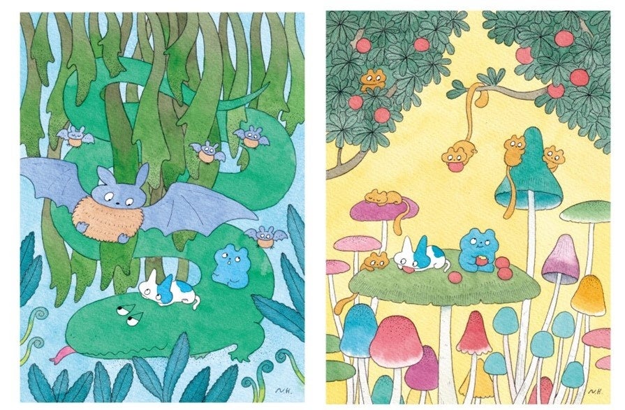 【銀座 蔦屋書店】親しみやすいキャラクターグッズが人気のイラストレーター・ヒダカナオトによる作品展示「DAYS」を11月1日（火）より開催。のサブ画像2_サイズ｜220×160mm  額装サイズ  約320x260x30mm