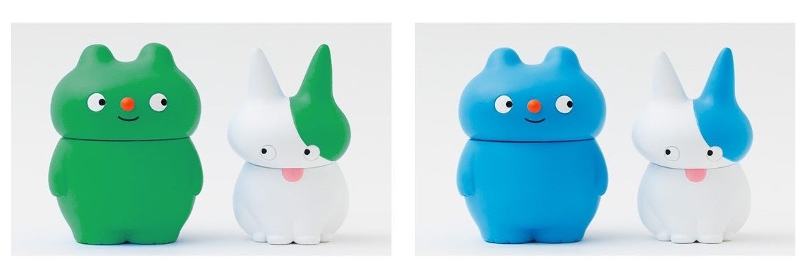 【銀座 蔦屋書店】親しみやすいキャラクターグッズが人気のイラストレーター・ヒダカナオトによる作品展示「DAYS」を11月1日（火）より開催。のサブ画像4_ソフビ「ムウとシュウ」（左：銀座 蔦屋書店限定カラー、右：通常カラー）※限定カラーの画像はイメージです。