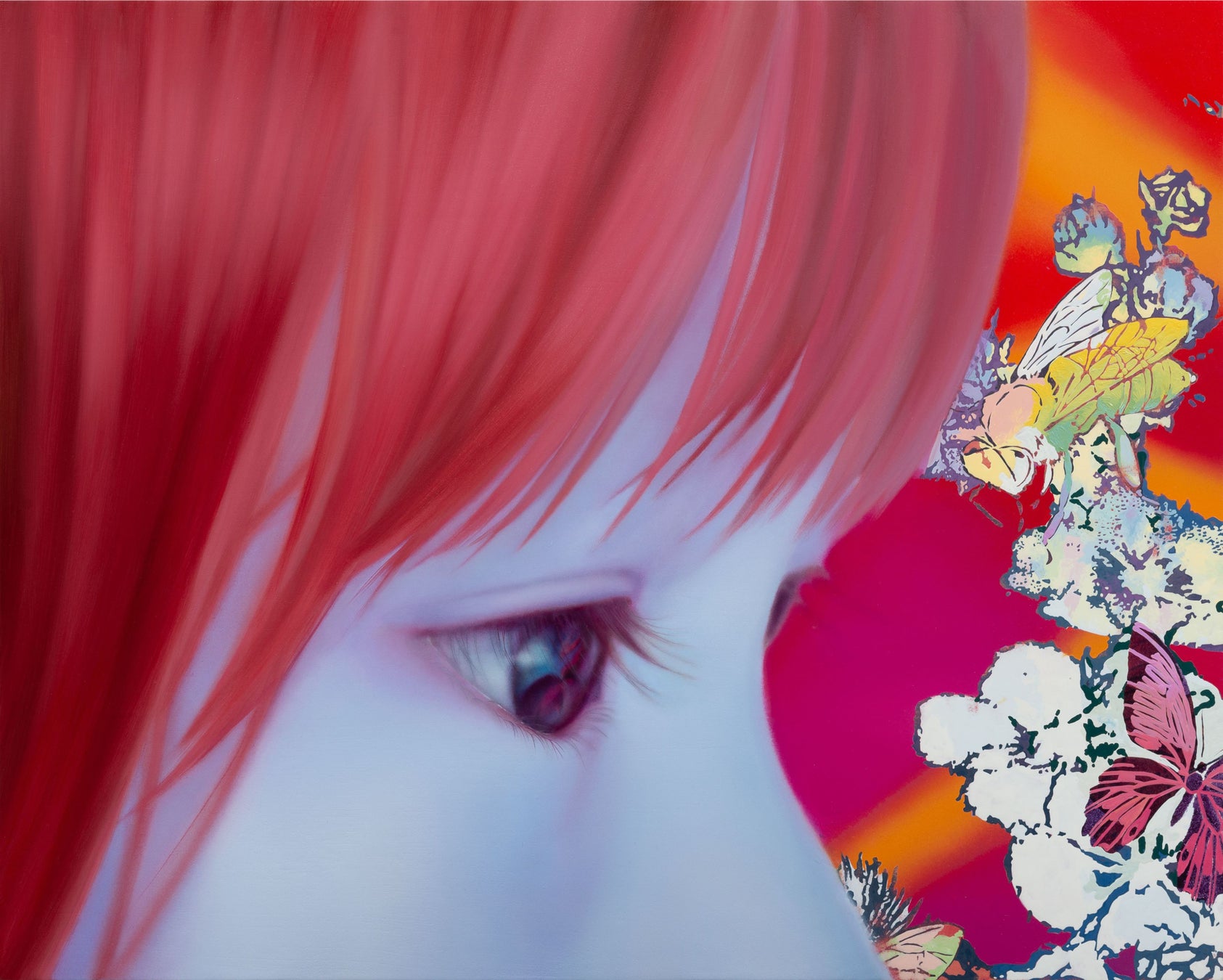 【OIL by 美術手帖ギャラリー】品川美香「昼と夜」展を12月2日（金）より開催。光のなかに浮かぶ心象風景をあたたかな色彩で描く画家の新作個展のサブ画像2_ひるまの星　2022　木製パネル、キャンバスに油彩、アクリル　73×91.3cm（Photo by Hikari Okawara）／参考作品