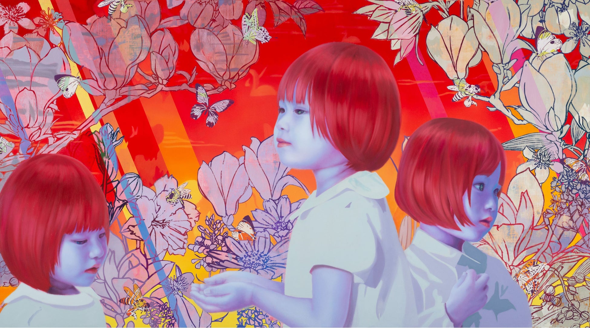 【OIL by 美術手帖ギャラリー】品川美香「昼と夜」展を12月2日（金）より開催。光のなかに浮かぶ心象風景をあたたかな色彩で描く画家の新作個展のサブ画像3_夢　2021　木製パネル、キャンバスに油彩、アクリル　106×190cm（Photo by Hikari Okawara）／参考作品