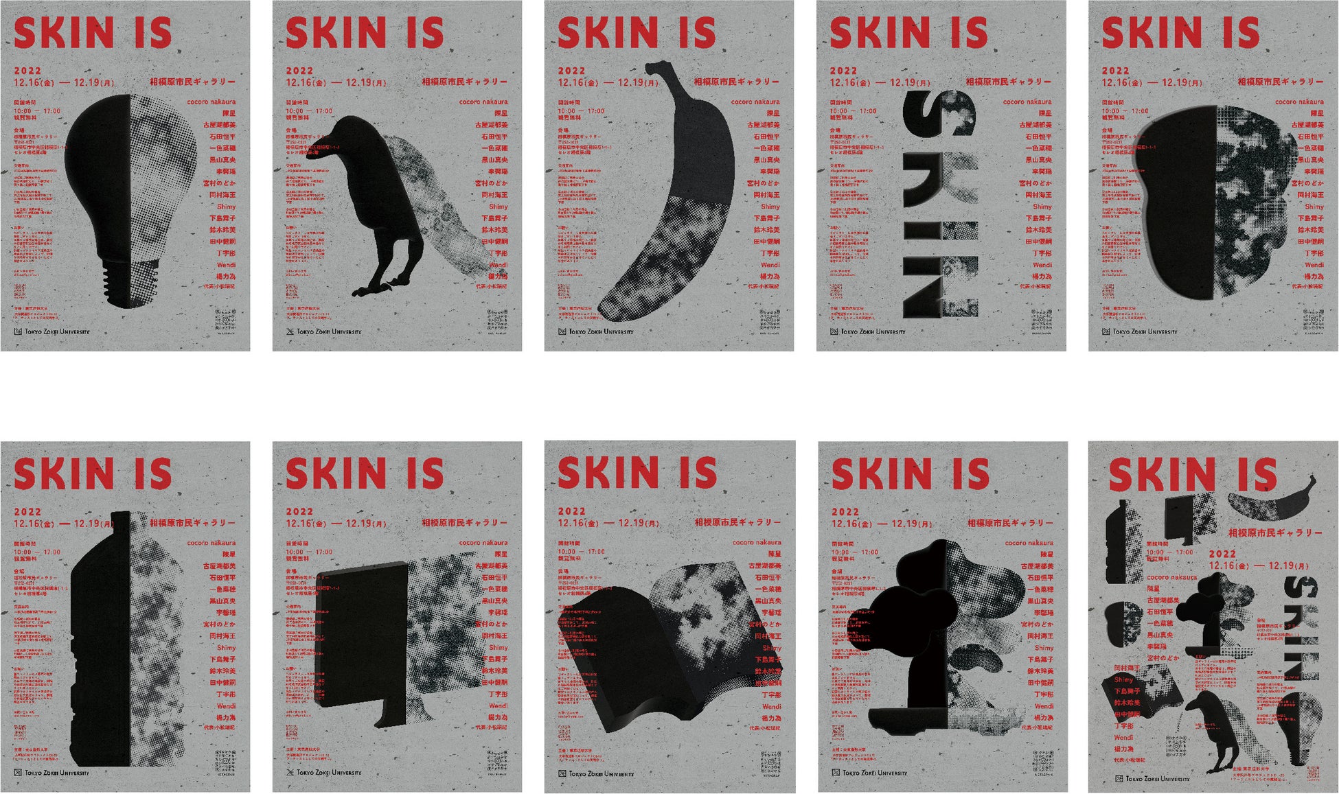 東京造形大学大学院 企画展「SKIN IS」相模原市民ギャラリーで12月16日より開催のサブ画像3_DMデザイン 10種