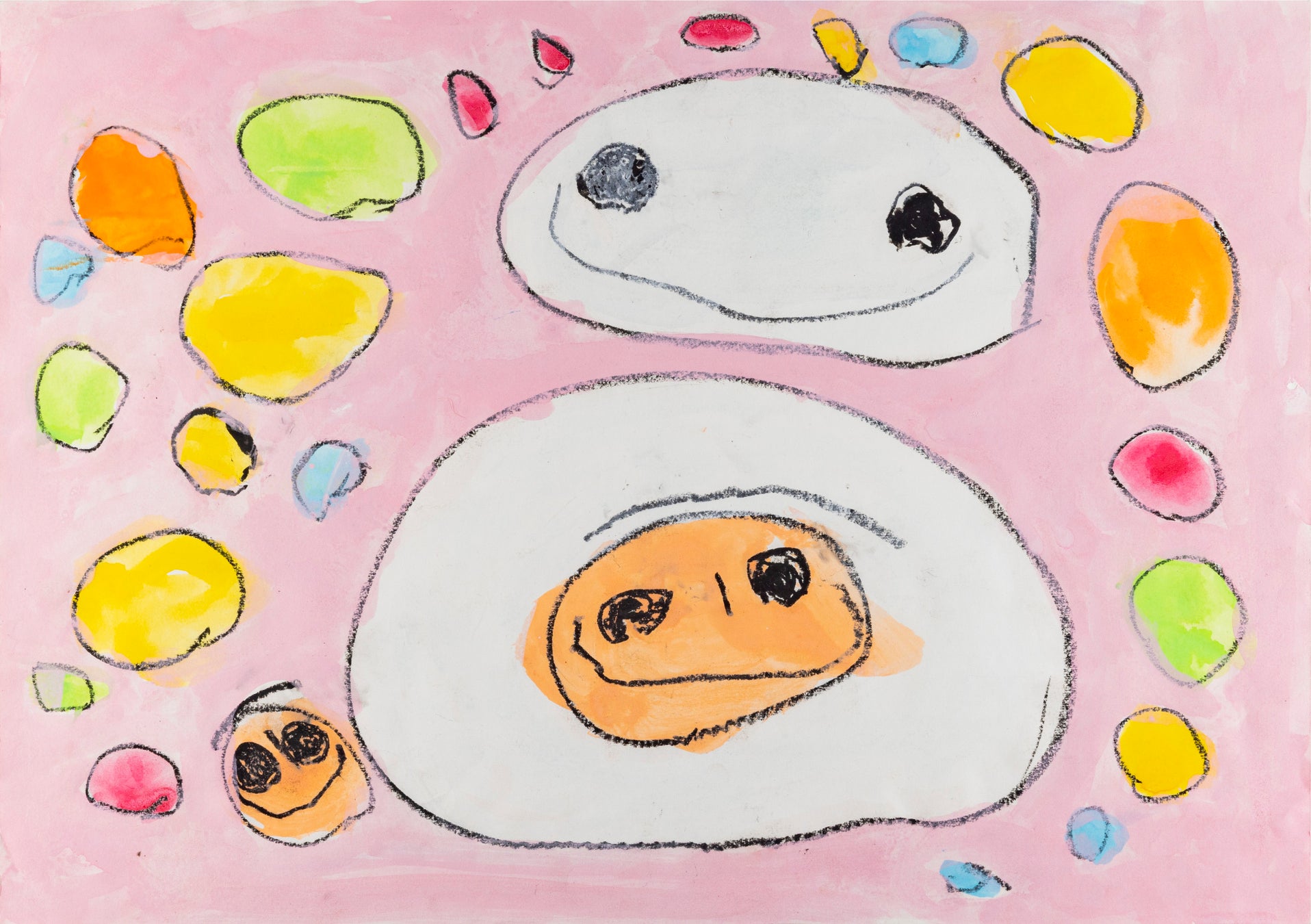 累計応募作品数200万点を超える“日本最大級の創作絵画コンクール”「第21回ドコモ未来ミュージアム」受賞作品決定！のサブ画像3_【ゴールド】絵画部門未就学児童の部_目澤亘生さん「ゆきだるまとともだち」