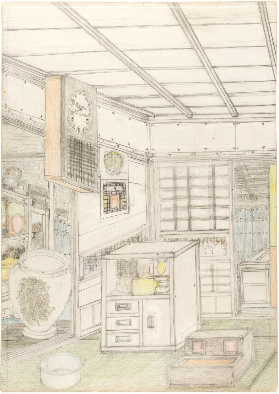 共生の芸術祭「わたしはメモリー」12月15日から京都市美術館別館にて開催のサブ画像6_秦野良夫（はたのよしお） 「タイトル不明」制作年不明｜紙、鉛筆、色鉛筆｜515×365mm