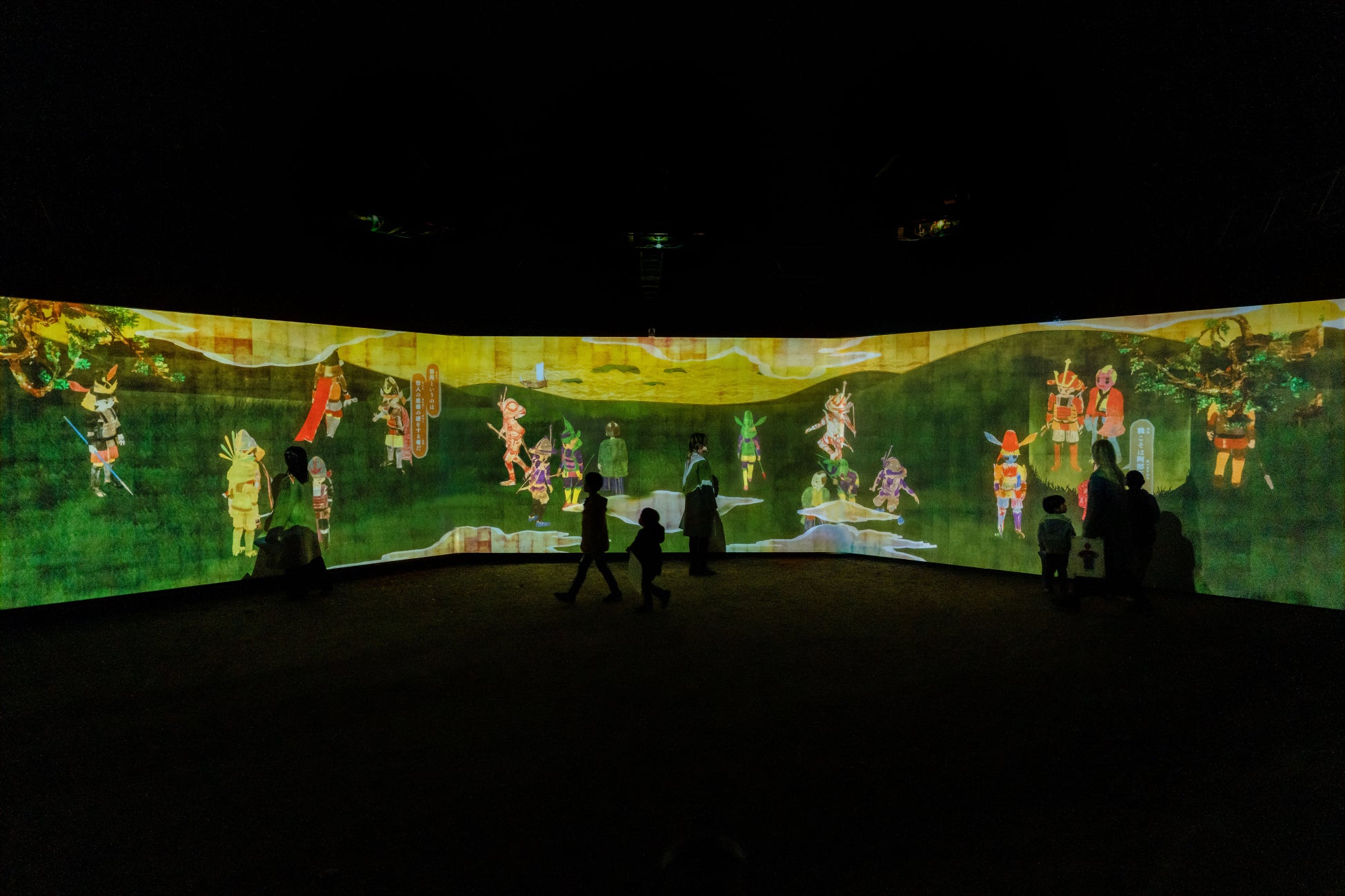 「チームラボ 福山城 光の祭」明日12月2日から開催。築城400年を迎えた広島・福山城を光のアート空間に。のサブ画像5_チームラボ《お絵かき武将》©チームラボ 