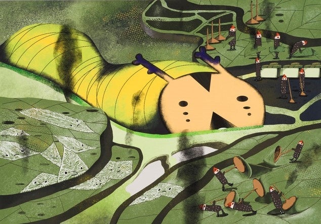 特別展「ブラチスラバ世界絵本原画展―絵本でひらくアジアの扉」東大阪市民美術センターで、2023年2月8日～3月12日に開催のサブ画像5_ジウン《偉大なタイリクコムラサキ》ⒸJieun