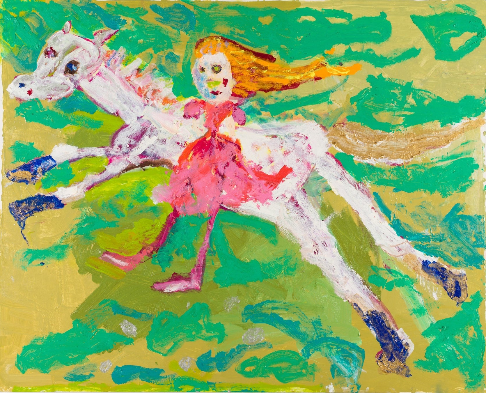 展覧会「描く｜岩間一真、岡安聖美」を1月17日～3月26日に開催のサブ画像6_岡安聖美　《馬と人形》　 制作年不明　727×910mm  油絵具・キャンバス