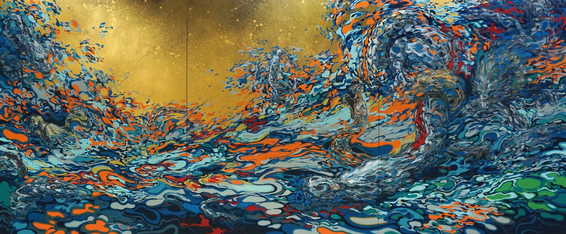 【銀座 蔦屋書店】生き物をモチーフに絵画制作を続ける新進気鋭の作家、上野裕二郎の個展「Clash of Two Spirits ー天地の鬩ぎー」を2月11日（土）から開催のサブ画像1_廻瀾 ー六頭の龍ー／Vortex −Six Dragons−