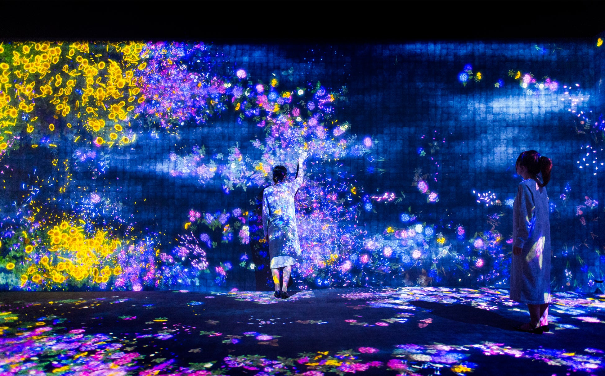 チームラボの個展が1月25日からサンパウロで開催。永遠の海の中で、誕生と死を繰り返す花々の作品群などを展示のサブ画像3_チームラボ 《花と人、コントロールできないけれども共に生きる》© チームラボ