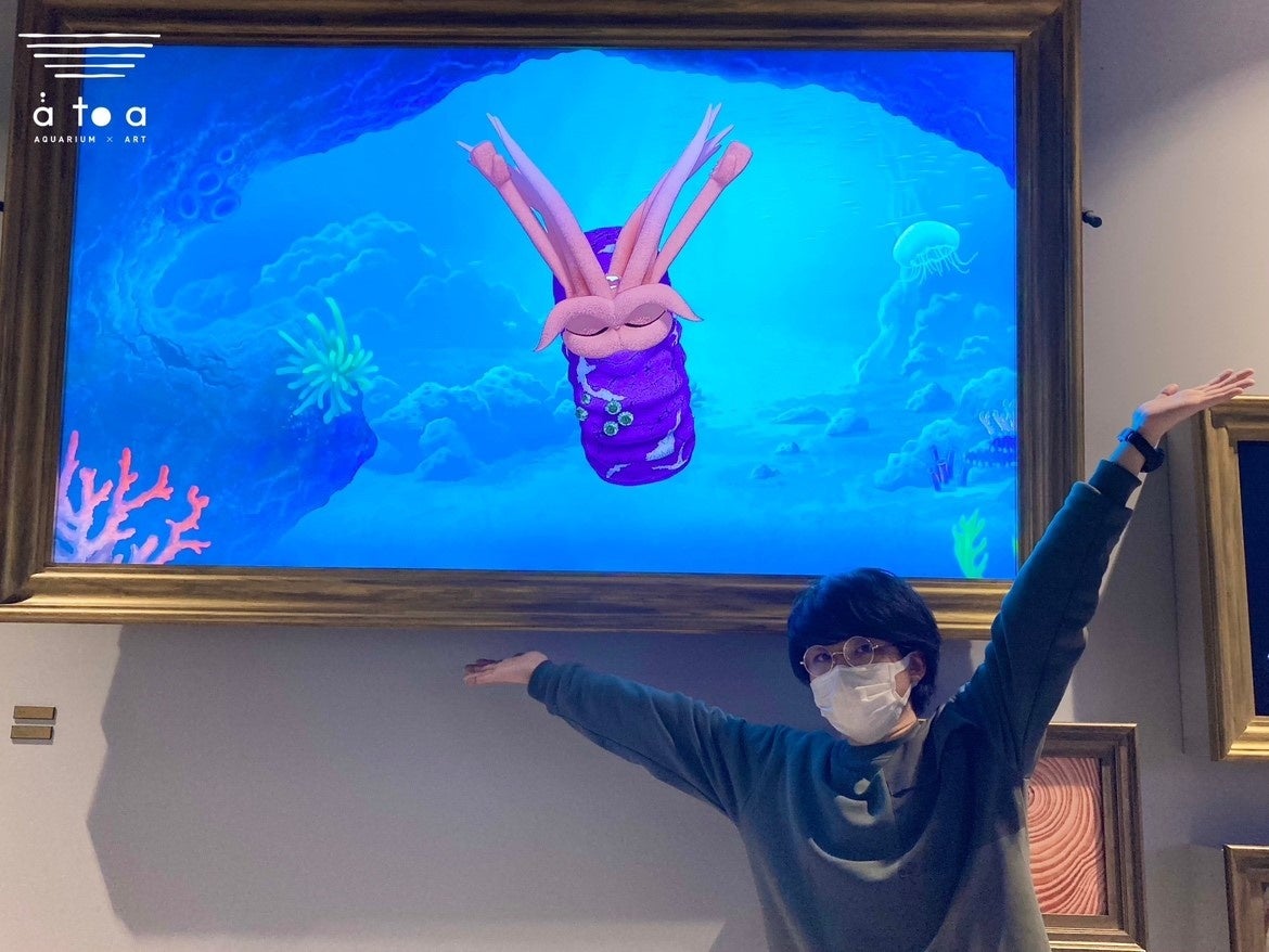 YouTubeチャンネル登録者数2,000人への道‼ 「みんなでつくるフォトモザイクアートにチャレンジ！」【神戸の港の劇場型アクアリウム アトア】のサブ画像4_アンモナイトのアンモーン長老