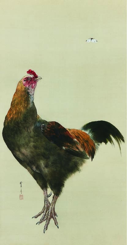 花鳥画が一堂に会する「鳥絶技巧 ―渡邊省亭を中心に―」のサブ画像5_渡邊省亭「軍鶏図」