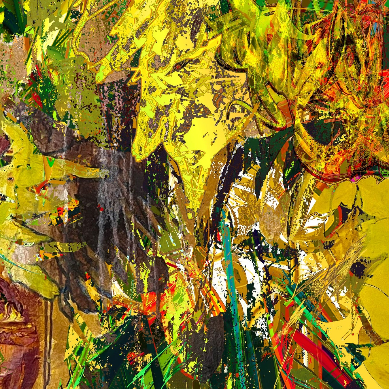 【OIL by 美術手帖ギャラリー】アーティスト・中西伶の個展「街への距離、画家の記憶」を2月17日（金）より開催。5m超の大作ほか、新作5点を発表。のサブ画像1_《flower of life - in the style of van Gogh ＃1》（2023） ©︎2023 Rei Nakanishi ©︎2023 GOLD WOOD ART WORKS
