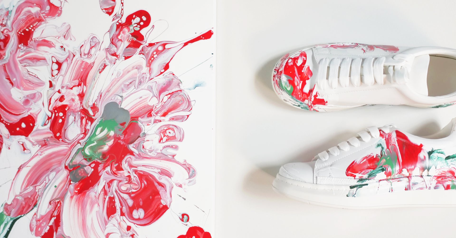 白スニーカーブランド「GO WITH WHITE」とアーティスト「木下友梨香」がコラボレーション！アートのようなデザインスニーカーを本日2月22日から数量限定で販売開始のサブ画像2