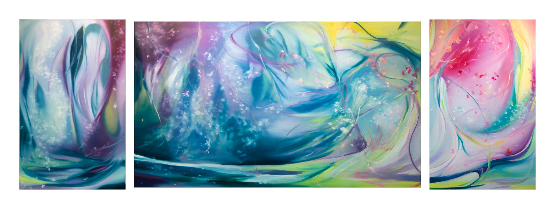 【Lurf MUSEUM】アーティスト・高屋永遠 個展「JOY AFTER ALL - 花信風」を2023年2月22日(水)よりルーフミュージアム1Fにて開催。のサブ画像2_「風と踊り子」1167×910mm, 1940×1120mm, 1167×910mm