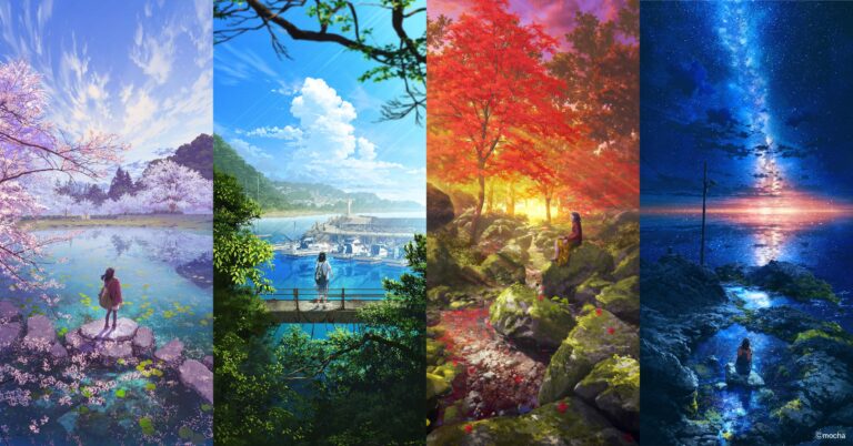 【最新作】SNSで話題沸騰 風景イラストレーターmochaが手掛ける “春”の訪れを感じさせる一枚!『mocha展 星しるべ』で公開!のメイン画像