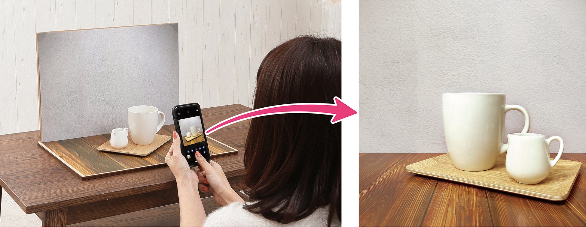 スマホをかざすとトリックアートが浮かび上がり、被写体が見違えるほど奇麗に撮れる卓上サイズの撮影ブース「テーブルフォトブース」が、阪神梅田本店2階クリエイターズヴィレッジに初出店。のサブ画像3