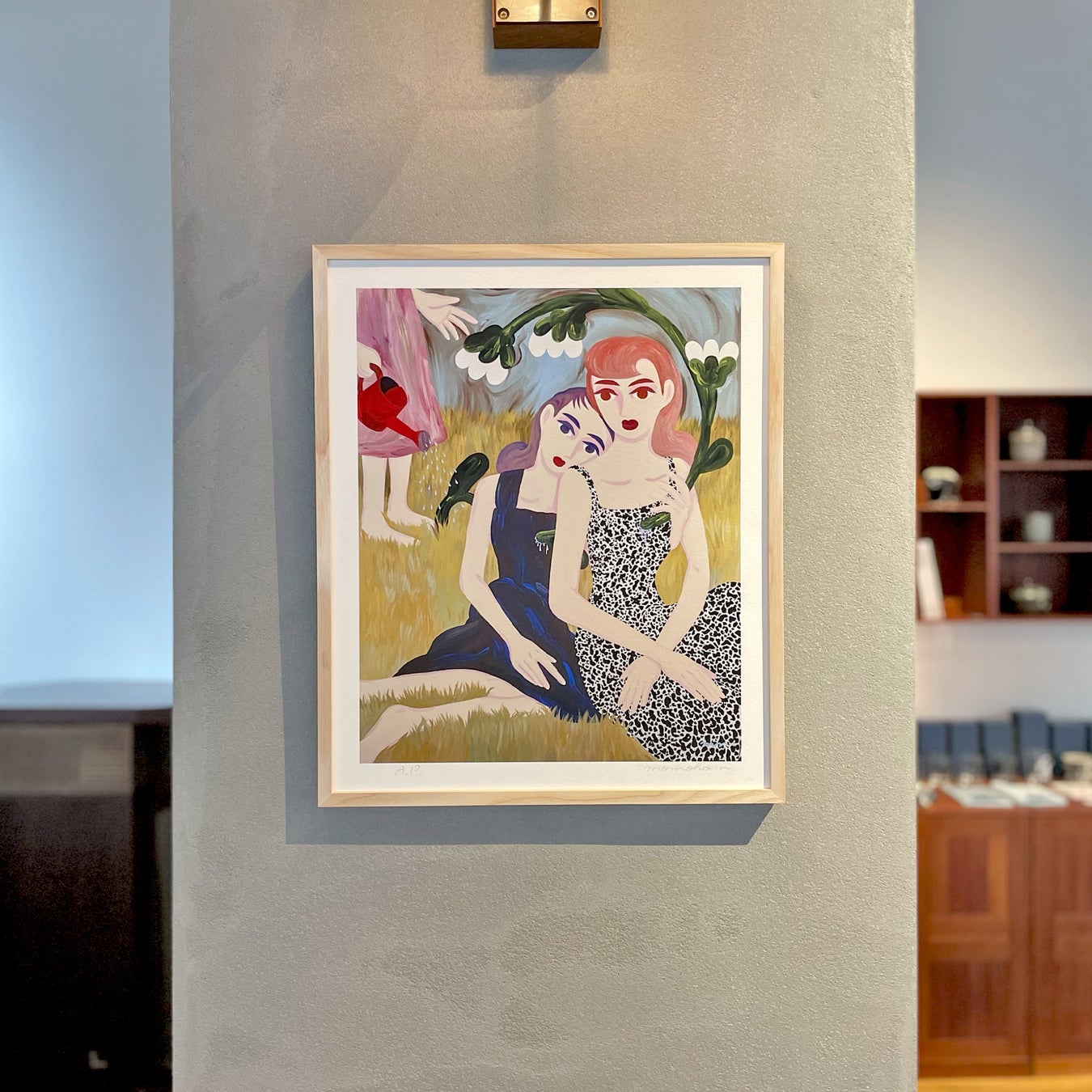 【Lurf MUSEUM】アーティスト・中村桃子 個展「nestle」を2023年10月5日(木)よりルーフミュージアムにて開催。のサブ画像17_ジークレー版画 額装サイン付き ED35 (税込55,000円 ※受注生産)