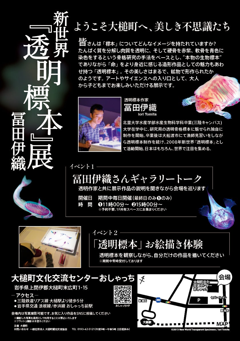【岩手初】特別展 冨田伊織 新世界『透明標本』展 10/7(土)より大槌町文化交流センターおしゃっちにて開催のサブ画像4