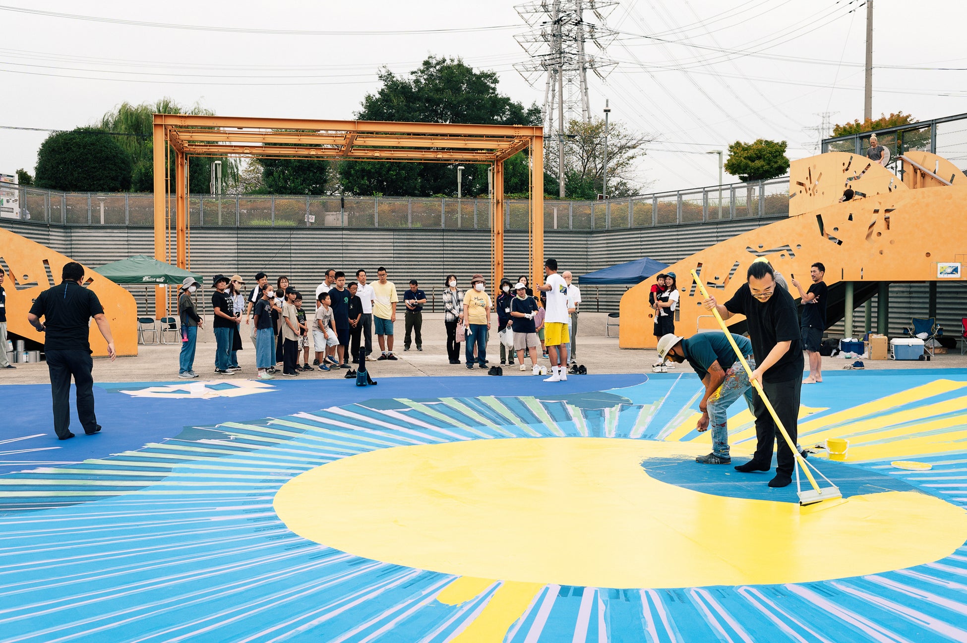アーティスト舘鼻則孝のアートワークで彩られたバスケットボールコート。「PROJECT BACKBOARD 」&「 go parkey」によるリノベーション・アートコートが完成される。のサブ画像4_© NORITAKA TATEHANA K.K., Photo by GION