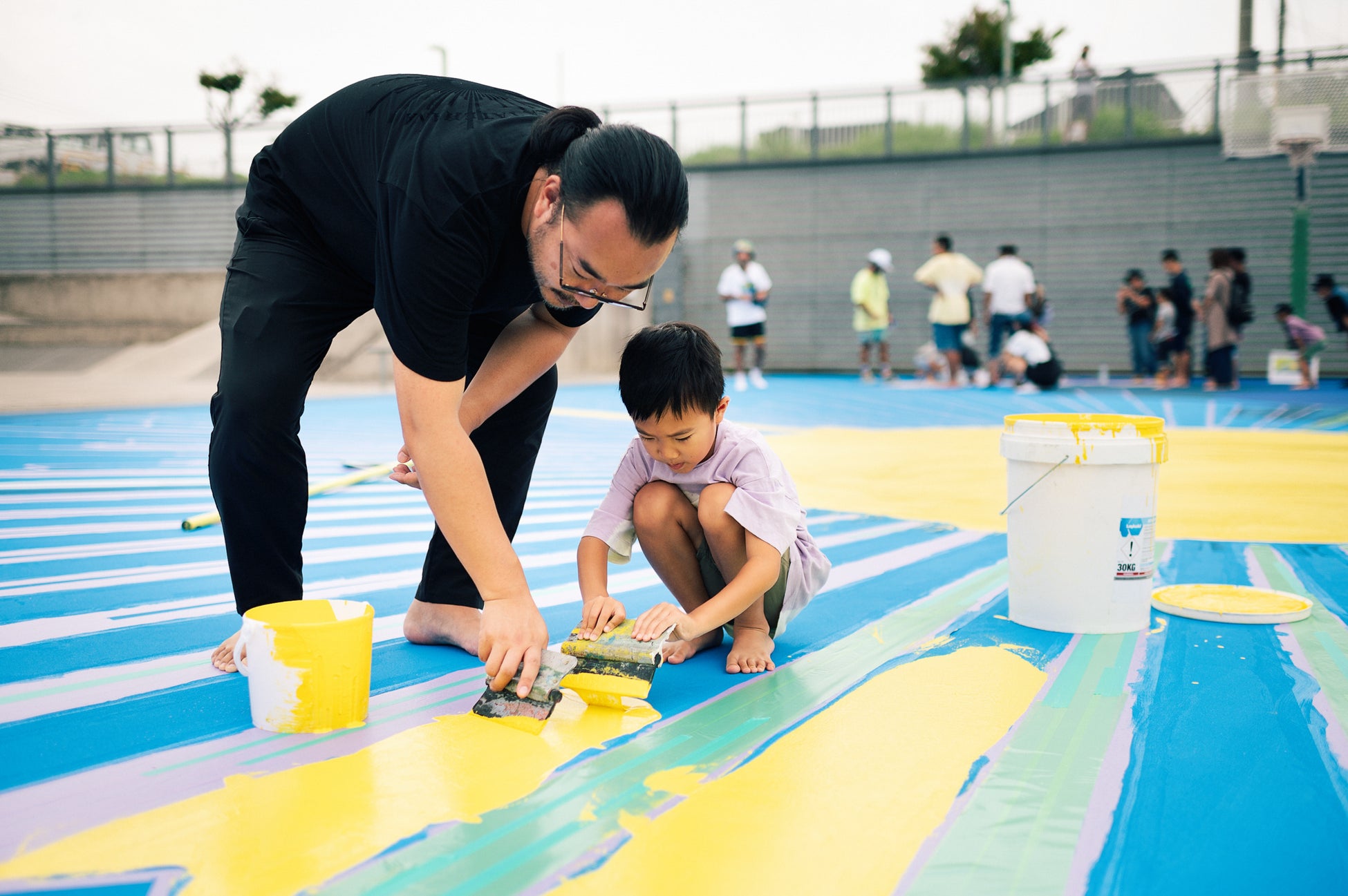 アーティスト舘鼻則孝のアートワークで彩られたバスケットボールコート。「PROJECT BACKBOARD 」&「 go parkey」によるリノベーション・アートコートが完成される。のサブ画像8_© NORITAKA TATEHANA K.K., Photo by GION