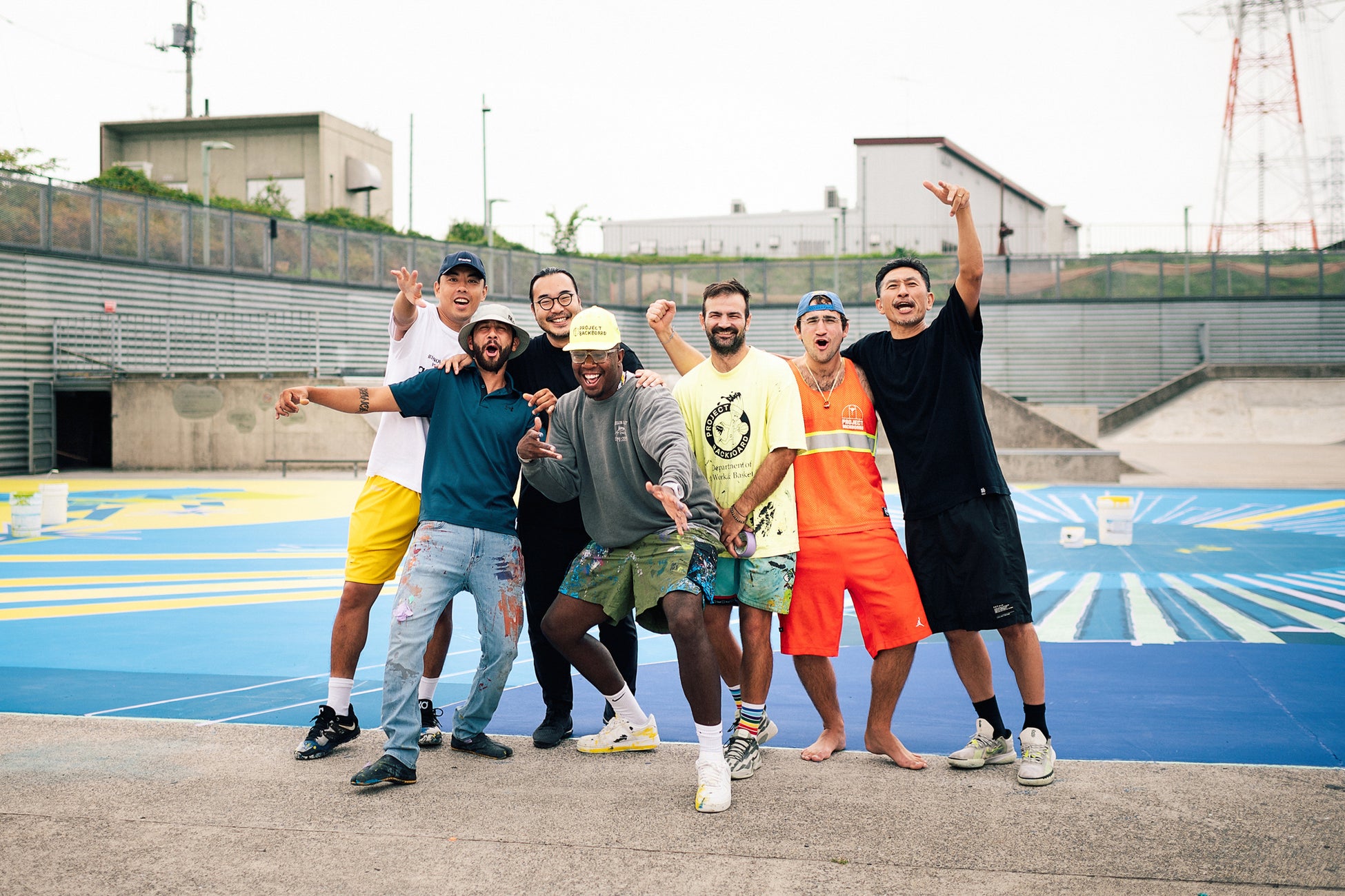 アーティスト舘鼻則孝のアートワークで彩られたバスケットボールコート。「PROJECT BACKBOARD 」&「 go parkey」によるリノベーション・アートコートが完成される。のサブ画像9_PROJECT BACKBOARD, go parkey and Noritaka Tatehana © NORITAKA TATEHANA K.K., Photo by GION