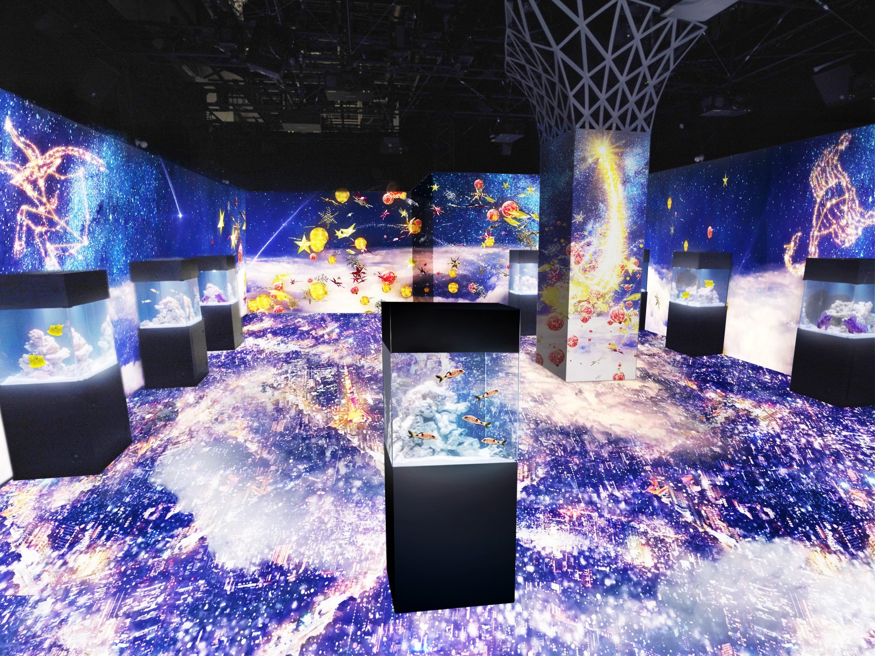 マクセル アクアパーク品川×ネイキッド、星空の海がテーマの幻想的なイルミネーション空間のサブ画像3