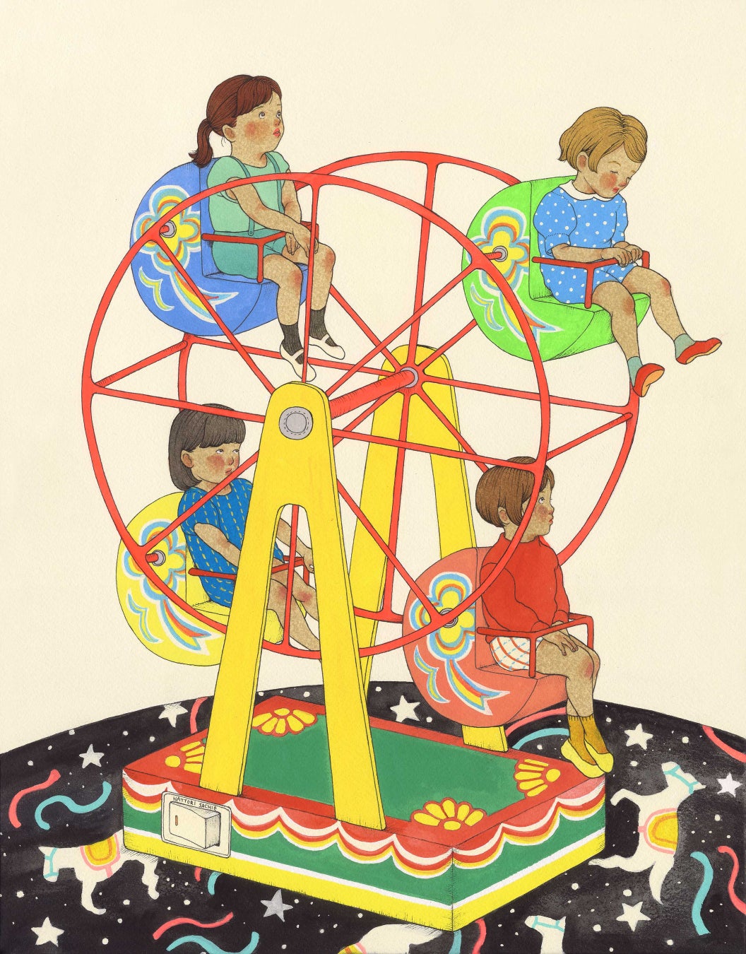 フランスで絵本作家としてデビューした、はっとりさちえの絵画展 あの子のスキップがきこえる を開催のサブ画像4_「みんな違う人生なのすぐ忘れちゃう」F6　原画　264,000円(税込)